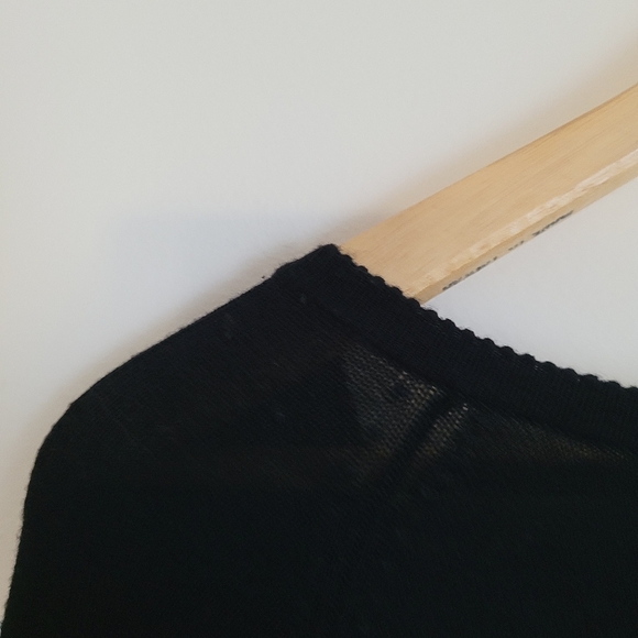 April Cornell | Black Embroidered Short Sleeve Knit Top - Picture 6 of 10